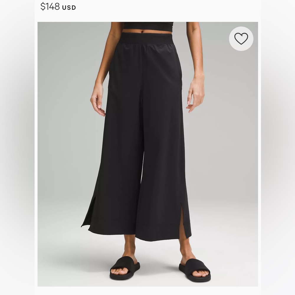 Lululemon Stretch Woven High Rise Wide Leg Cropped Pants Size M